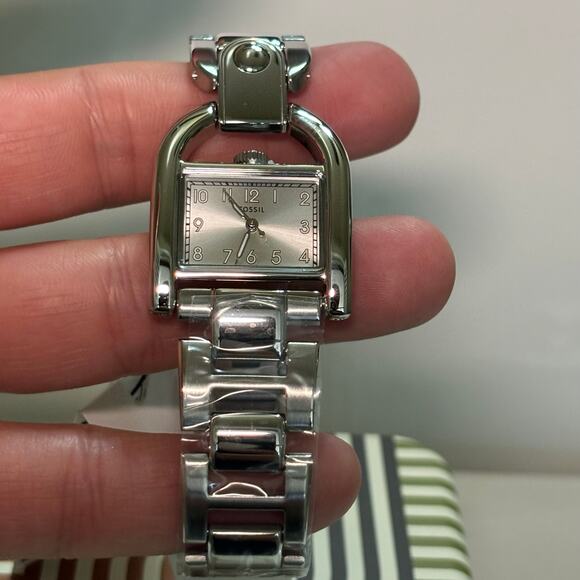 Fossil Harwell ES5326 Womens Quartz Watch 28mm Rectangular Bracelet Silver Dial - Picture 12 of 14